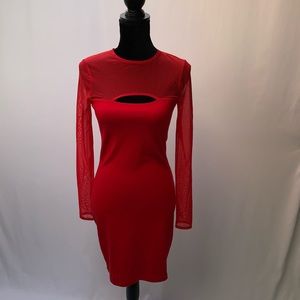 French Connection Long Sleeves Red Dress
